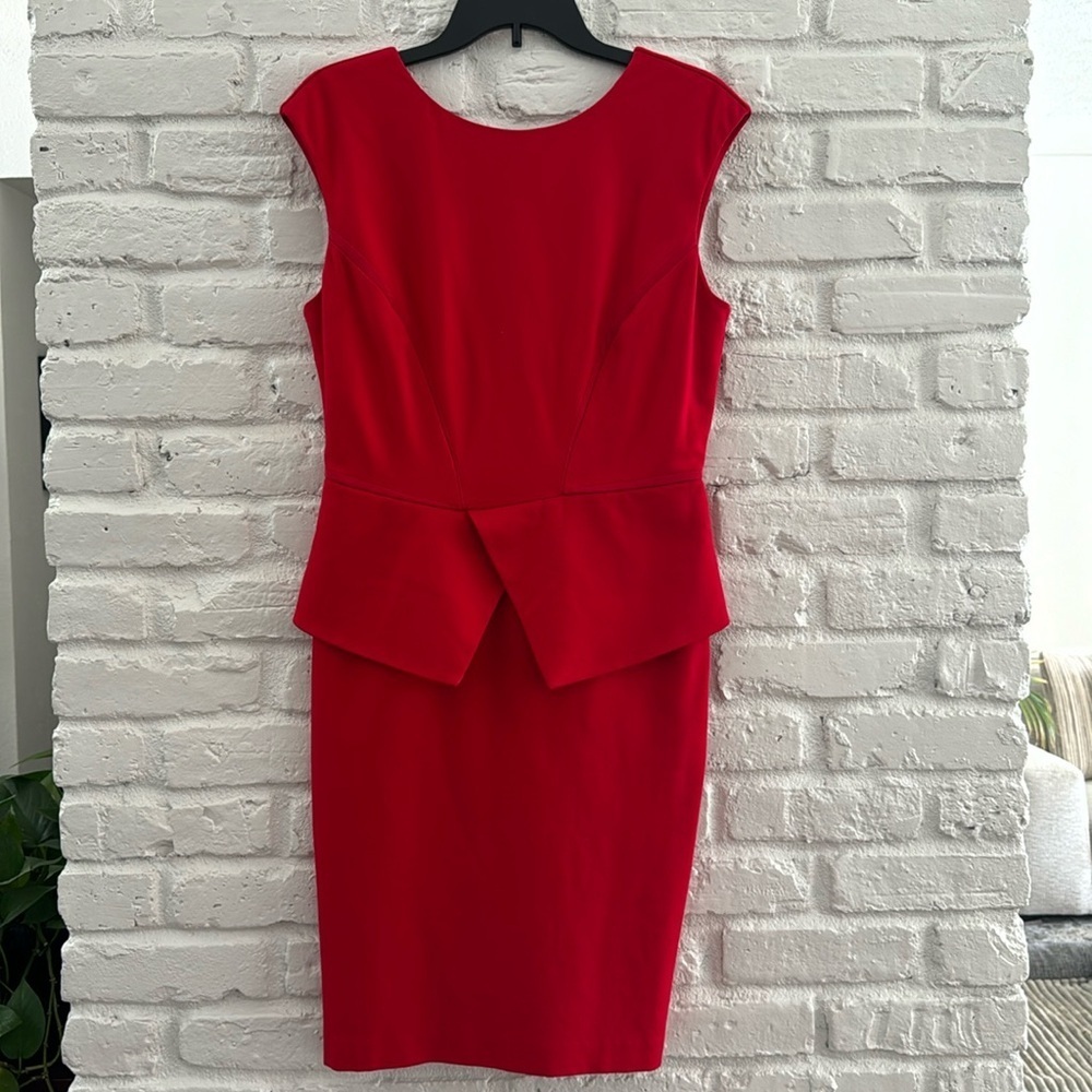 Ted Baker Red Peplum Dress 3/8 US